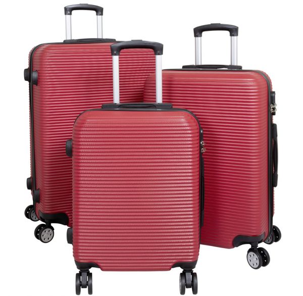 ABS Kofferset 3tlg Malaga rot