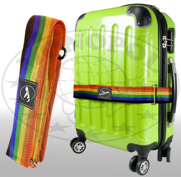 Koffergurt mit Klettverschluss Regenbogen